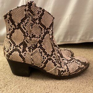 Snakeskin Booties